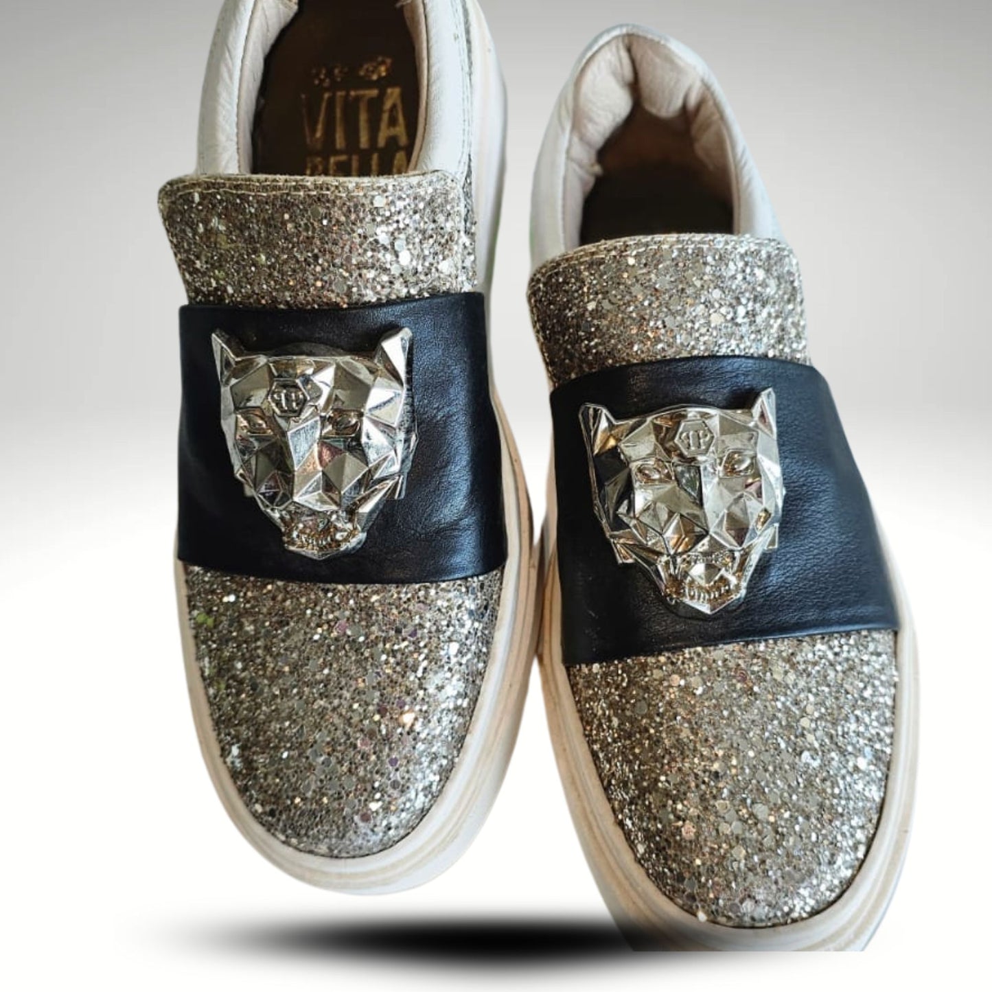 Zapatillas cuero Gliter Tigre.