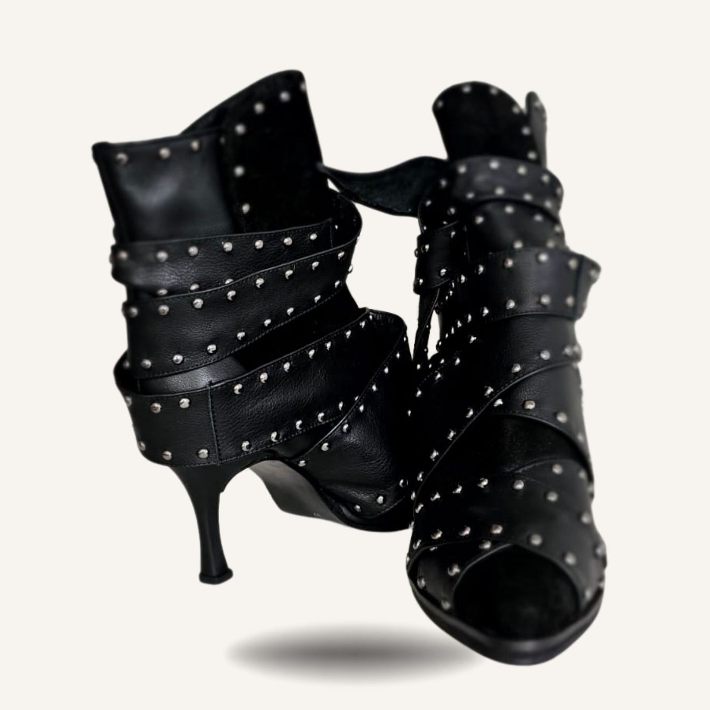 Botines Negros Lazos Paris.