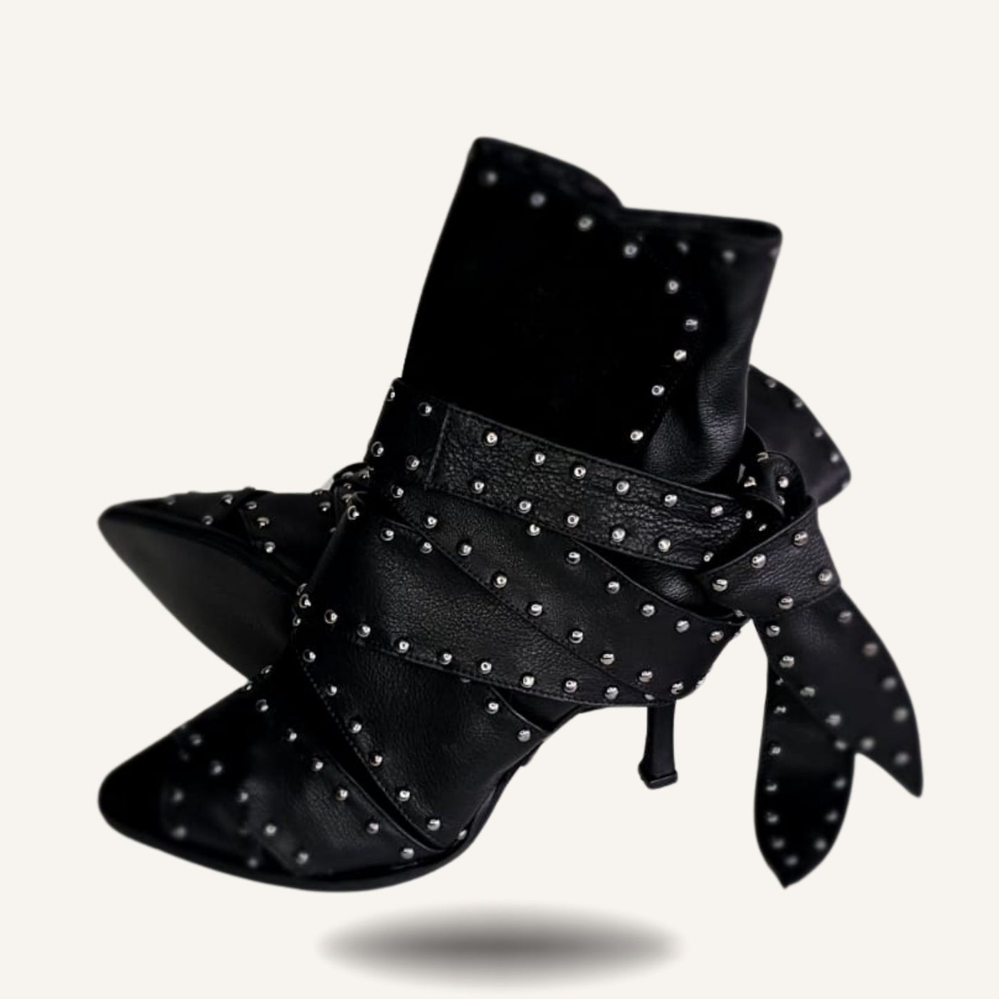 Botines Negros Lazos Paris.