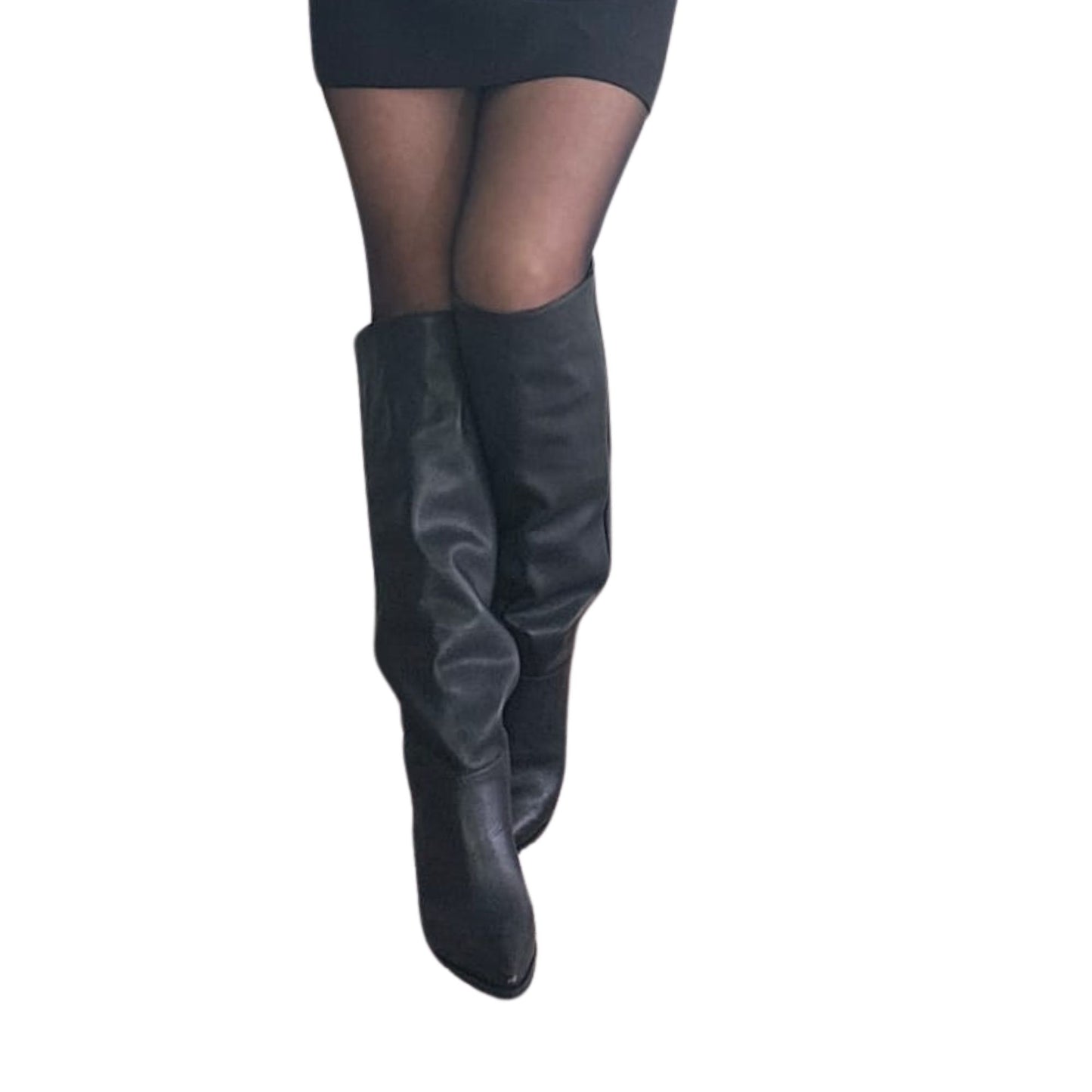 Bota cuero Buchona Negra 3 en 1.