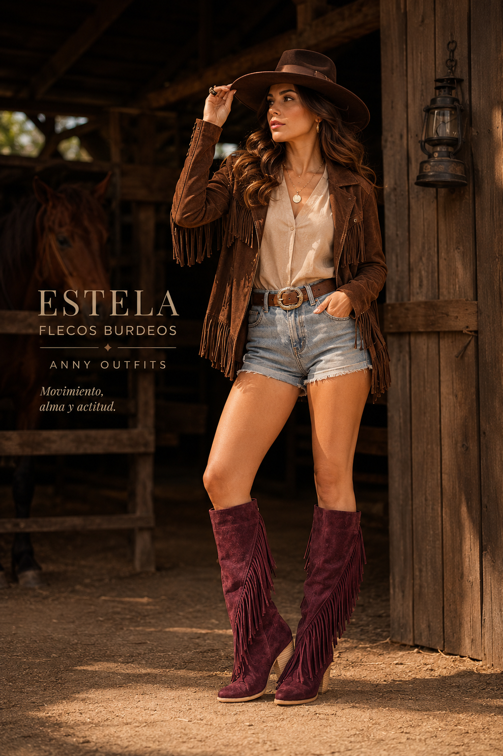 Bota Stella Flecos - Gmuza Burdeos.
