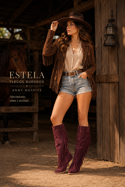 Bota Stella Flecos - Gmuza Burdeos.