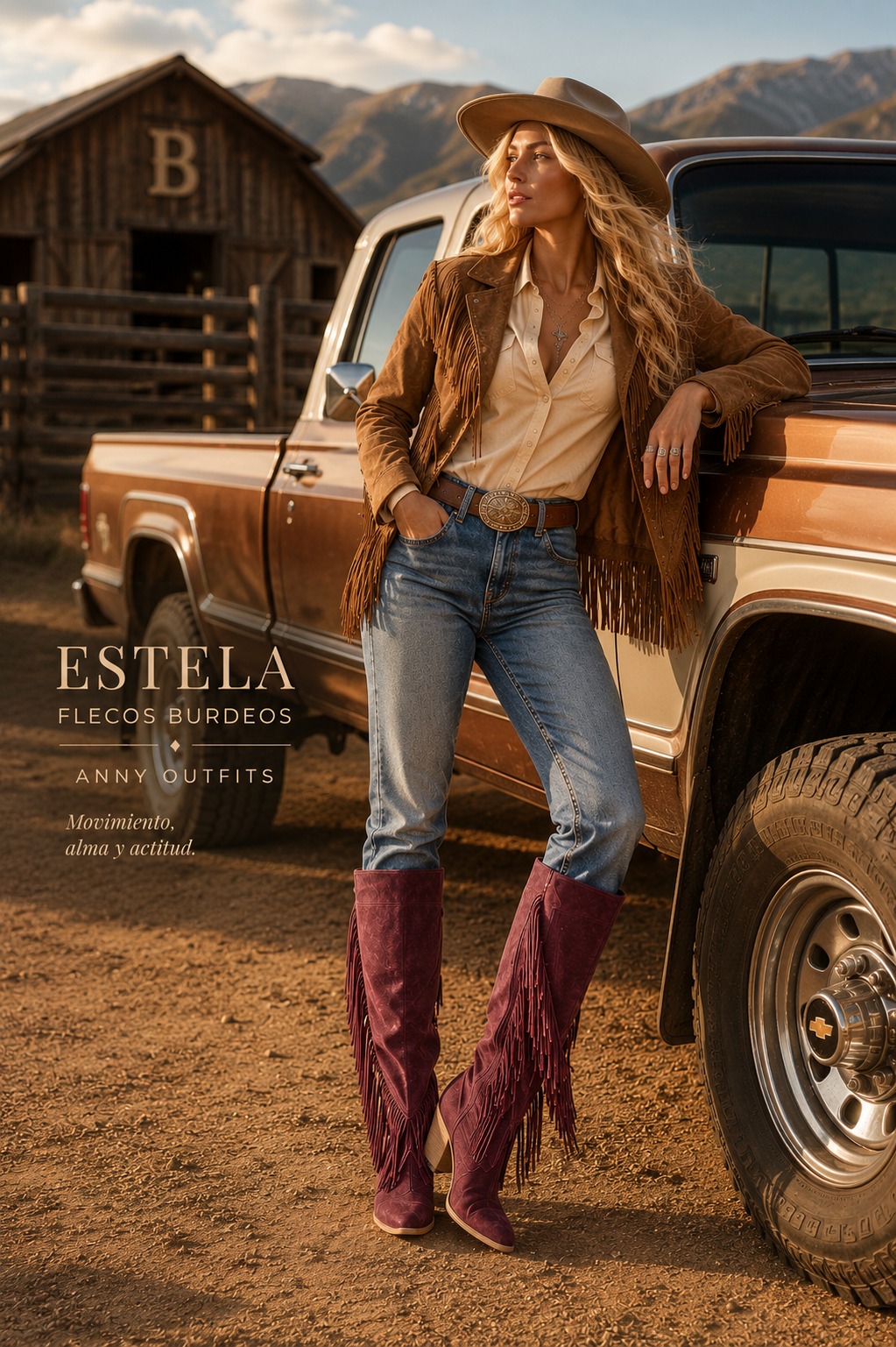 Bota Stella Flecos - Gmuza Burdeos.