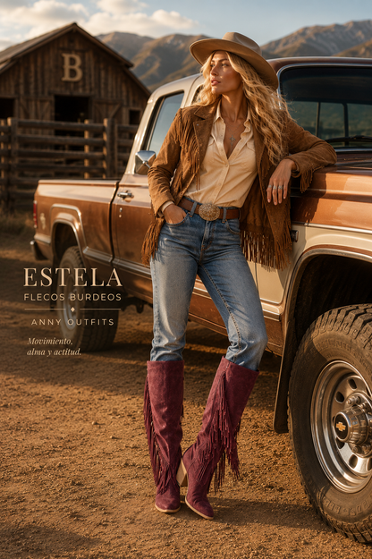 Bota Stella Flecos - Gmuza Burdeos.
