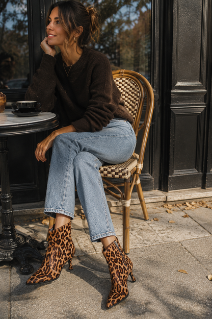 Botin Cuero leopard pelo Isabella