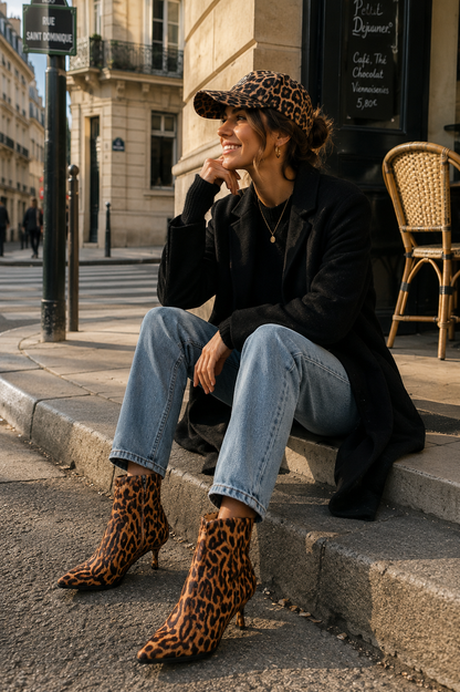 Botin Cuero leopard pelo Isabella