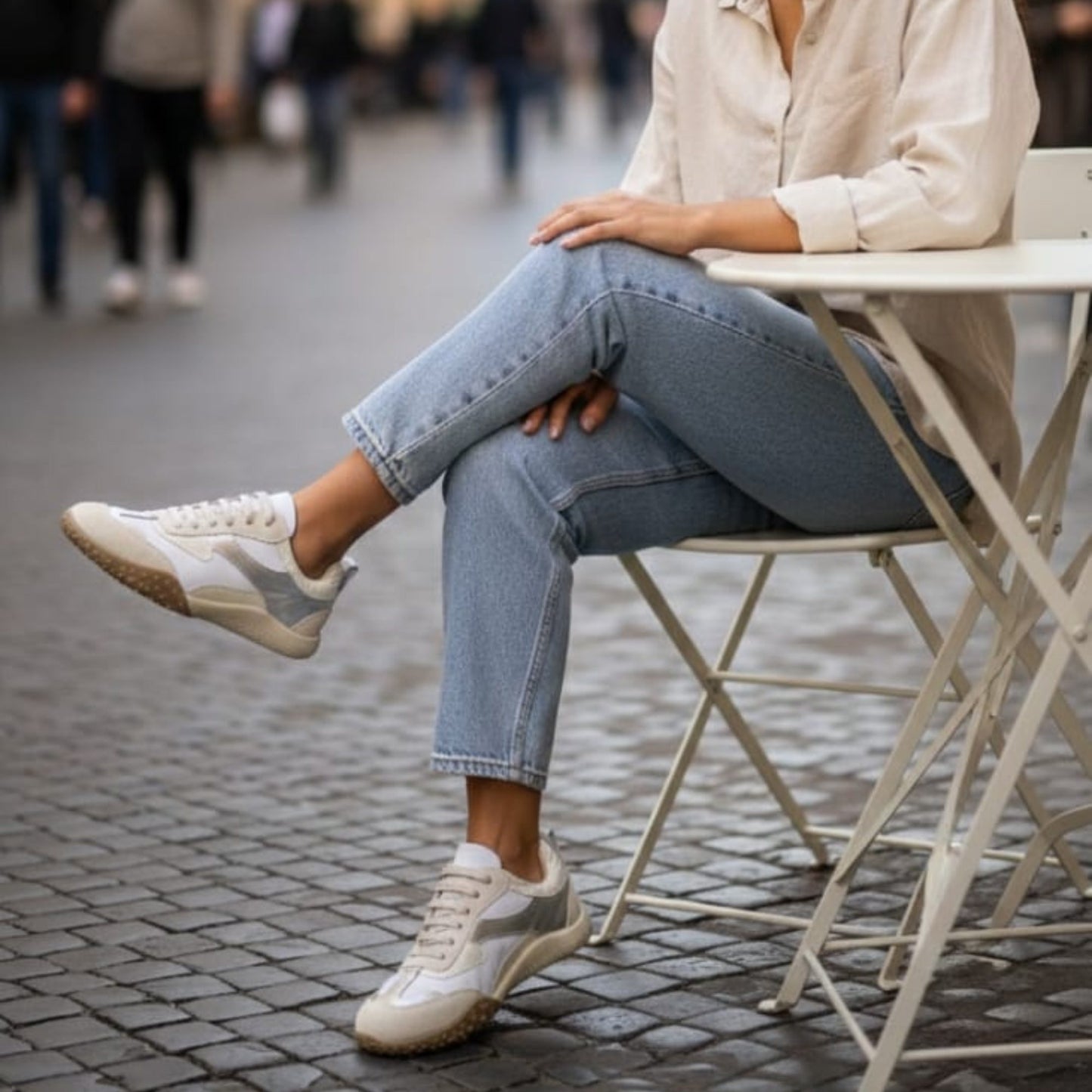 Zapatilla Lumière Alba Croco – Cuero & Gamuza Premium.