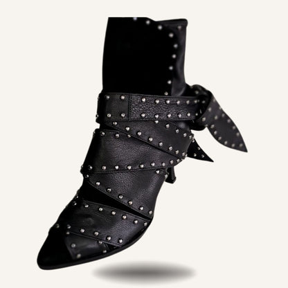 Botines Negros Lazos Paris.