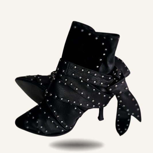 Botines Negros Lazos Paris.