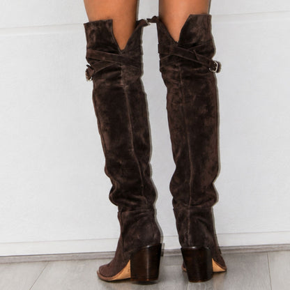 Bota Monroe Chocolate Gamuza.