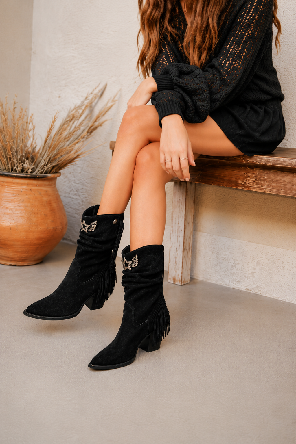 Botin Siena Noir · Gamuza Negra.